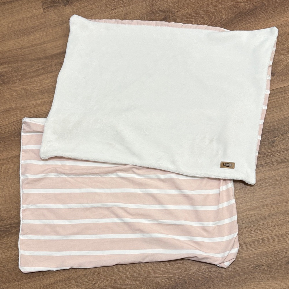 UGG Luxurious White and Pink Striped Pillow Cases *Read*